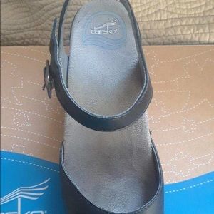 Dansko black strap shoes